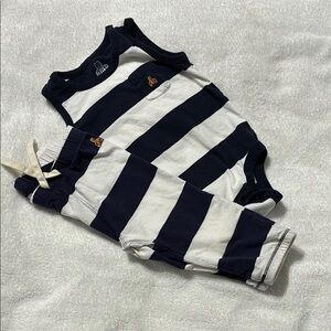 Striped Navy and White Baby Outfit